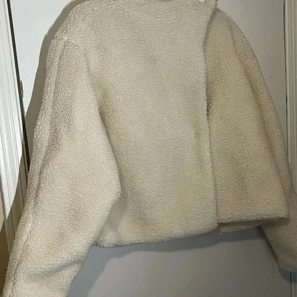 Just Fab faux shearling wrap jacket new with the tag bone white XXL - Picture 14 of 16